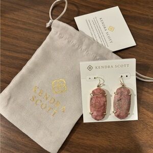 Kendra Scott Rose Pink Stone Drop Earrings
